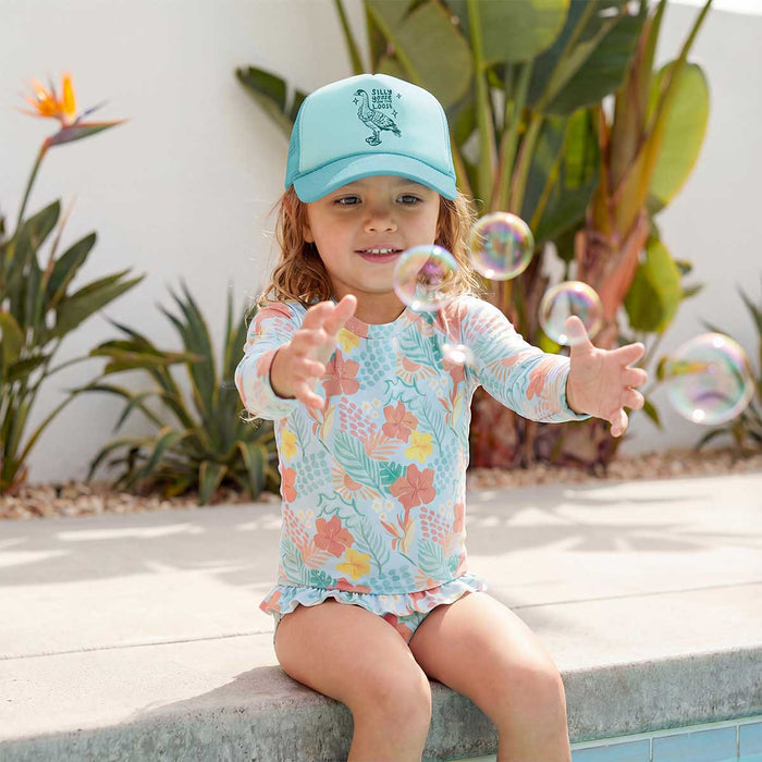 Silly Goose Aqua Keiki Trucker Hat