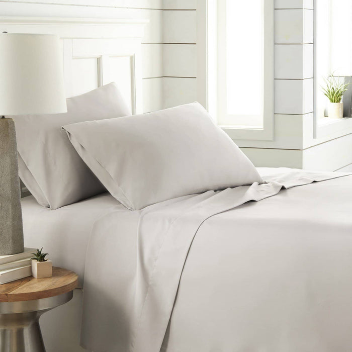 Angled view of Southshore Essentials 4-piece sheet set featuring ultra-soft, wrinkle-resistant sheets on a made bed