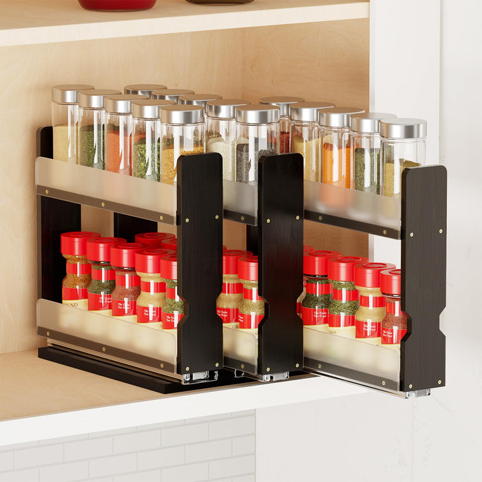 7.6" Wide, 3 Drawers(2" Wide), 2-Tier - Black