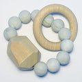 Sugar + Maple Silicone + Beechwood Teether Gem - Marble