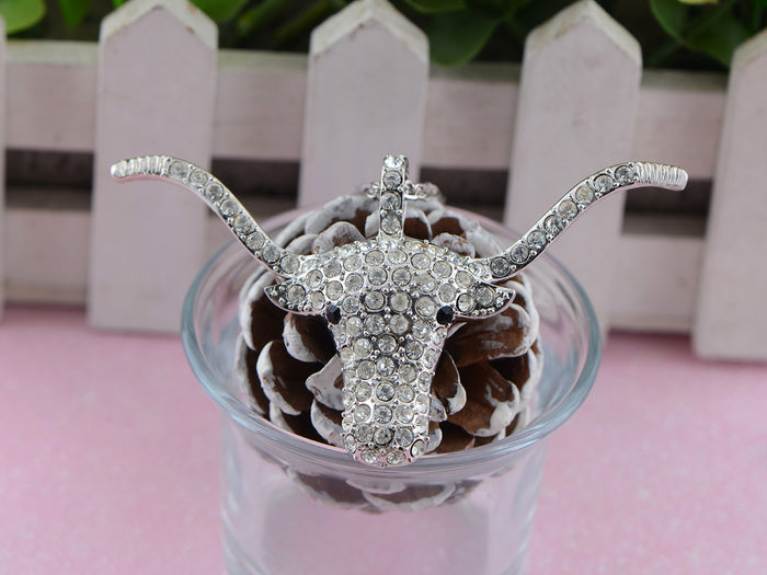 Texas Longhorn Cattle Bull Oxhead Pendant Necklace