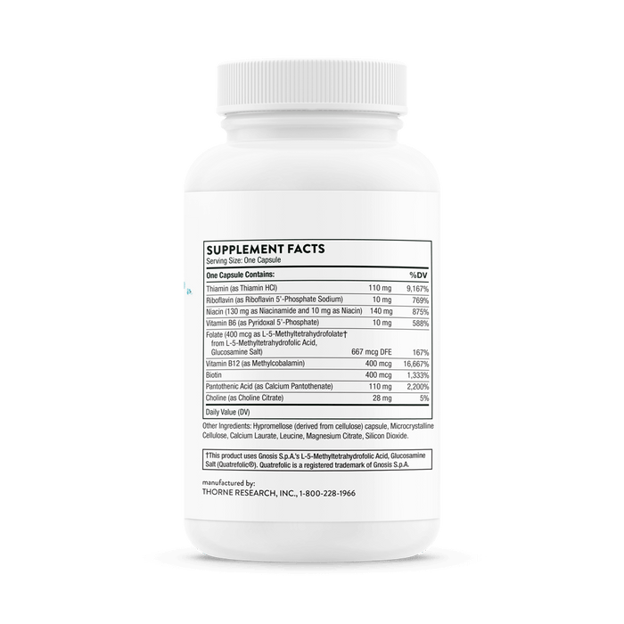 Thorne Basic B Complex Ingredients