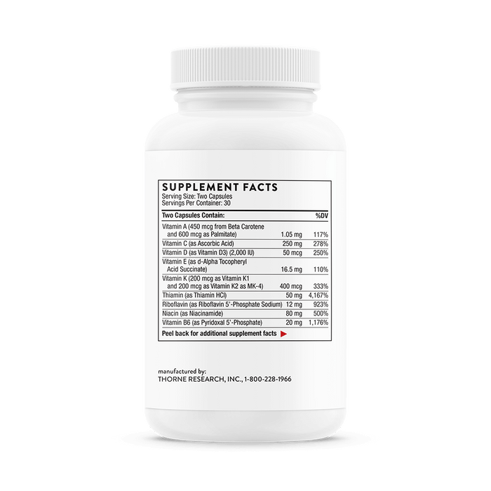 Thorne Basic Nutrients 2/Day | Daily Multivitamin & Mineral Support