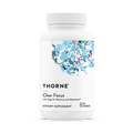 Thorne Clear Focus dietary supplement bottle with clinically formulated caffeine-free cognitive support for focus, memory, and mental clarity