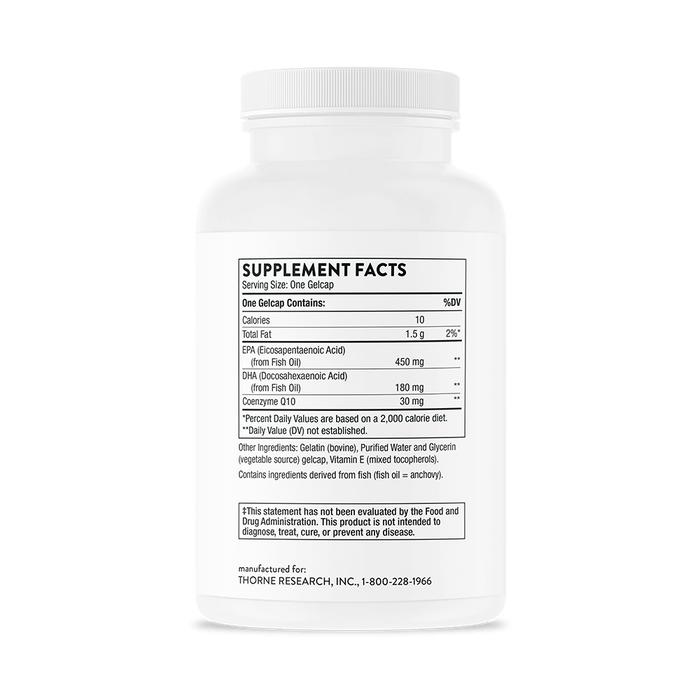 Thorne Omega-3 with CoQ10 | Omega-3 Fish Oil & CoQ10