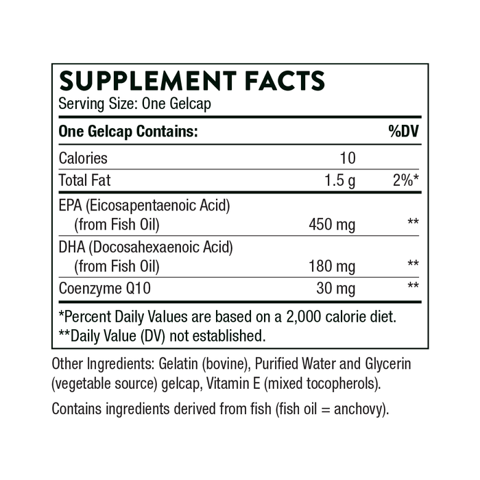 Thorne Omega-3 with CoQ10 | Omega-3 Fish Oil & CoQ10