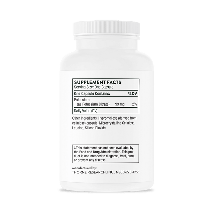 Thorne Potassium Citrate Ingredients