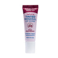 A tube of The Seaweed Bath Co Tinted Mineral Lip Shine SPF 20 in the shade Sheer Beachberry, featuring a white cap, stands upright against a white background. This hydrating mineral lip balm is enriched with organic Atlantic seaweed and shea butter to leave lips smooth and moisturized.