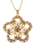 Topaz Quartz Floral Flower Festive Necklace Pendant