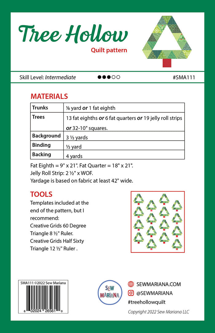 Tree Hollow Quilt Pattern - Sew Mariana