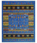 Tribal Gabbeh Blue, Black, Green and Rust Hand knotted Antique Look Traditional Wool Area Rug - The Rug Decor