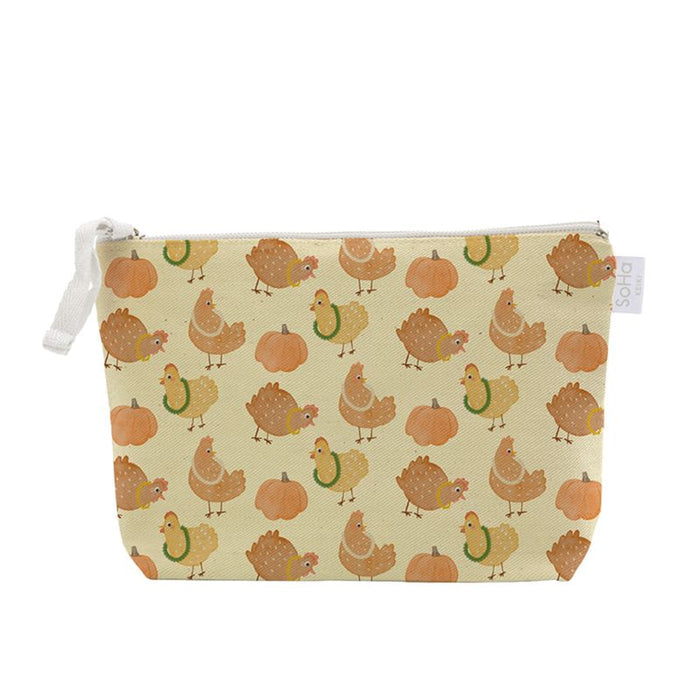 Turkey Treats Yellow Cosmetic Bag, Large