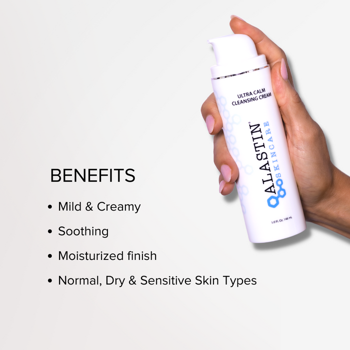 Benefits: Mild & creamy, soothing, moisturized finish, normal, dry, & sensitive skin types