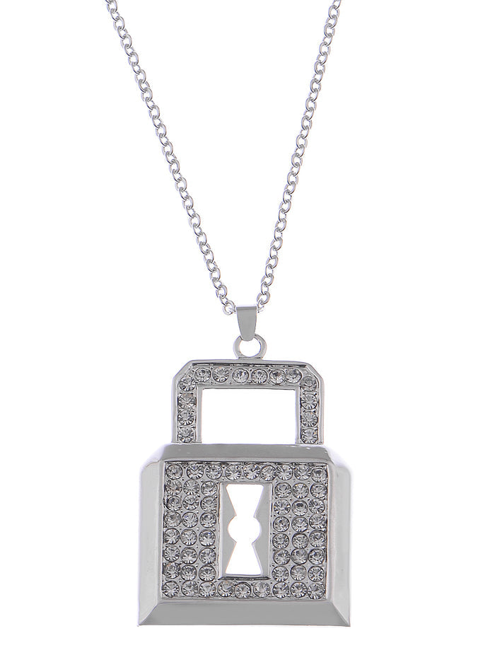 Urban Hip Hop Ice Lock Locket Bolt Big Pendant Style Necklace - ALILANG.COM