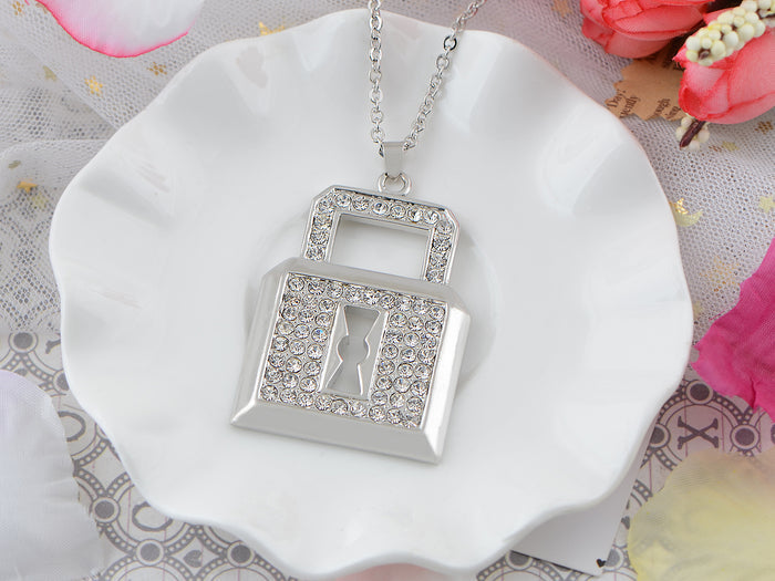 Urban Hip Hop Ice Lock Locket Bolt Big Pendant Style Necklace - ALILANG.COM