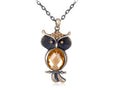 Yellow Topaz Orange Owl Pendant Necklace - ALILANG.COM
